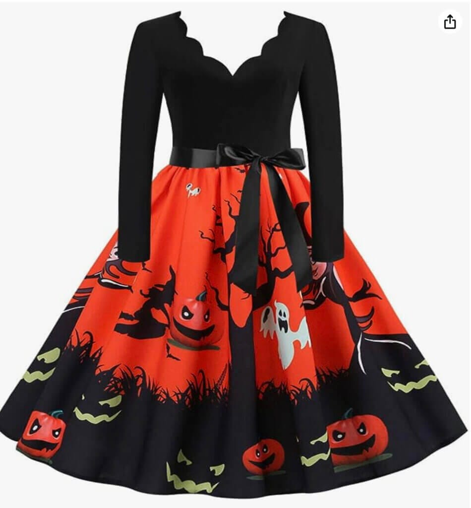 RWIOKS Damen Halloween Kleid – 50% Rabatt