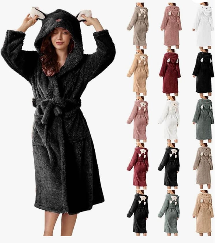 Flauschiger Bademantel für Damen – 30% Rabatt