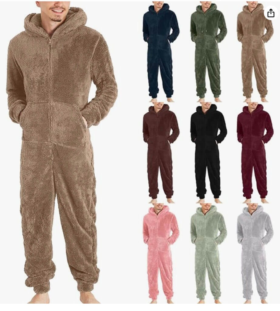 pvucpot Herren Teddy Jumpsuit – 50% Rabatt