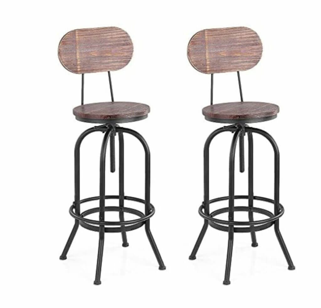 Höhenverstellbar: IKAYAA Barhocker im Industriedesign (2 Stück) – 22% Rabatt