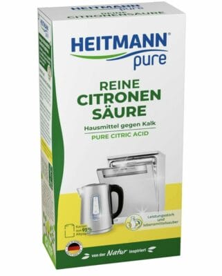 HEITMANN pure Citronensäure: Effektiver Bio-Entkalker für strahlend saubere Haushaltsgeräte. Jetzt umweltfreundlich entkalken!