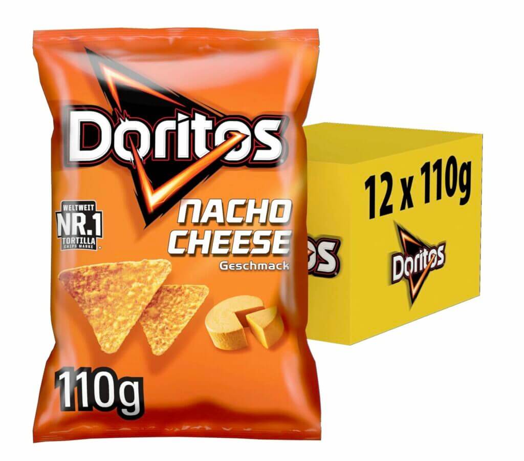 Doritos Nacho Cheese -Tortilla Nachos mit Käse Geschmack (12 x 110g) – 49% Rabatt