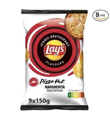Lays Pizza Hut Margherita – Knusprig gewuerzte Kartoffelchips fuer eine gelungene Party 9 x 150 g