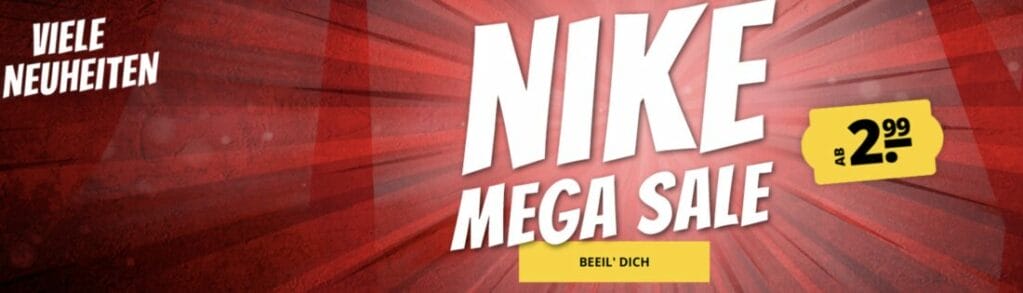 Jetzt schnell sein: Nike Mega Sale bis zu 83% Rabatt