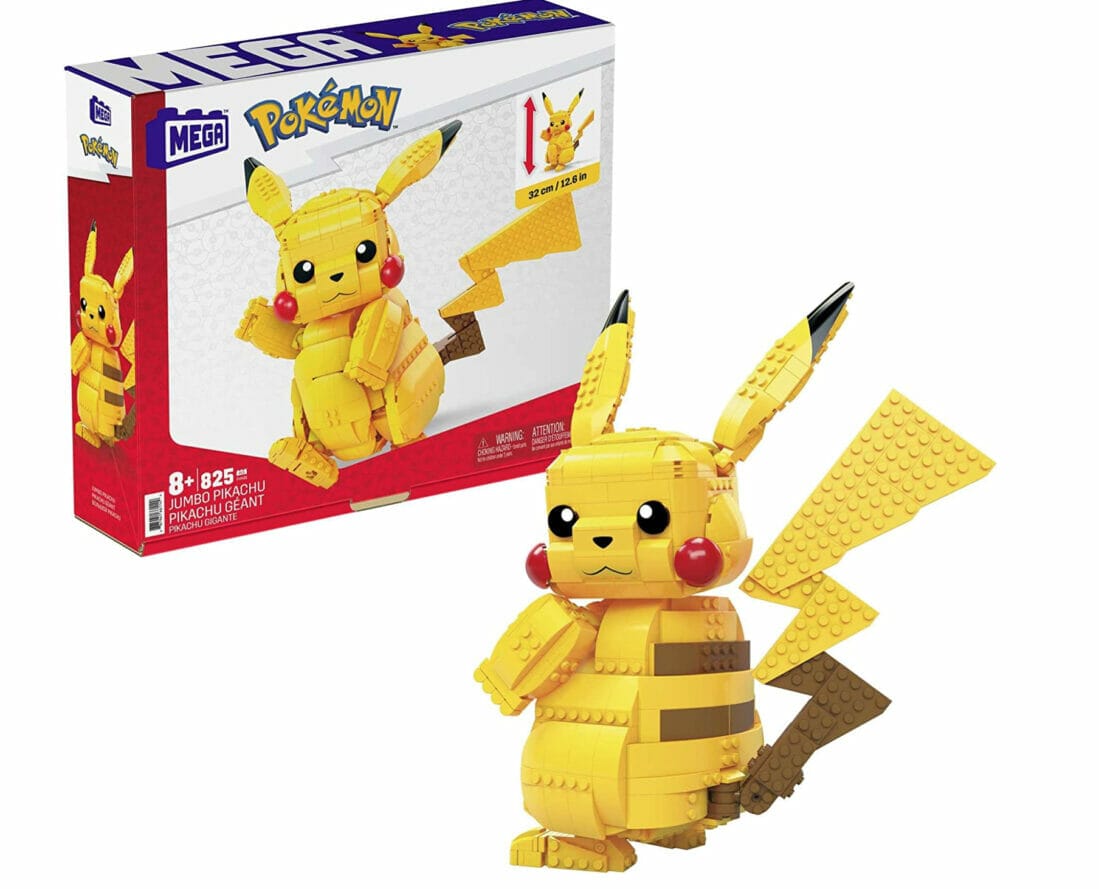 MEGA Construx FVK81 – Pokemon Jumbo Pikachu (30 cm) als Bauset mit 825 Bausteinen – 28% Rabatt
