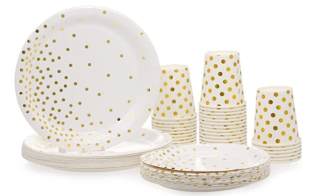 180 Stück Einweggeschirr Set aus Pappe – 40% Rabatt