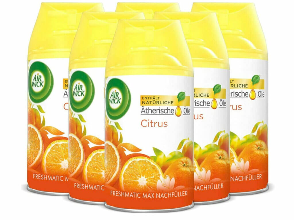 Air Wick Freshmatic Max Raumspray Nachfüller mit Citrus Duft (6 x 250 ml) – 40% Rabatt + 10% Spar-Abo + 10% Coupon