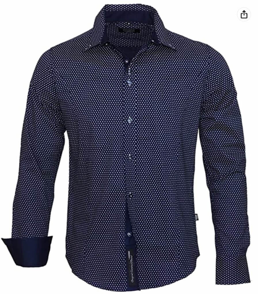 Carisma Herren Hemd Muster Navy – nur 5,00 €