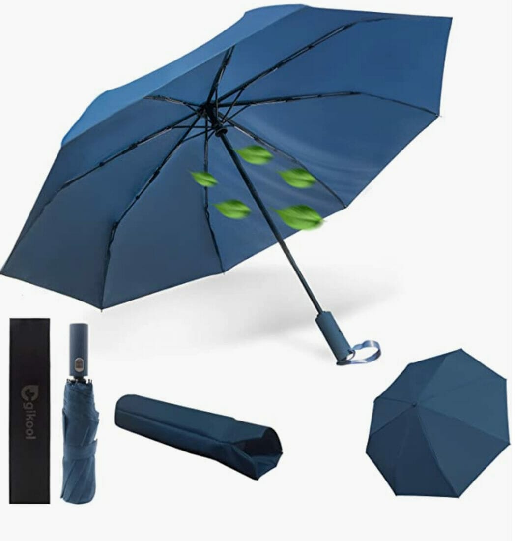 Sturmfester Regenschirm von gikool mit Tasche – 50% Rabatt