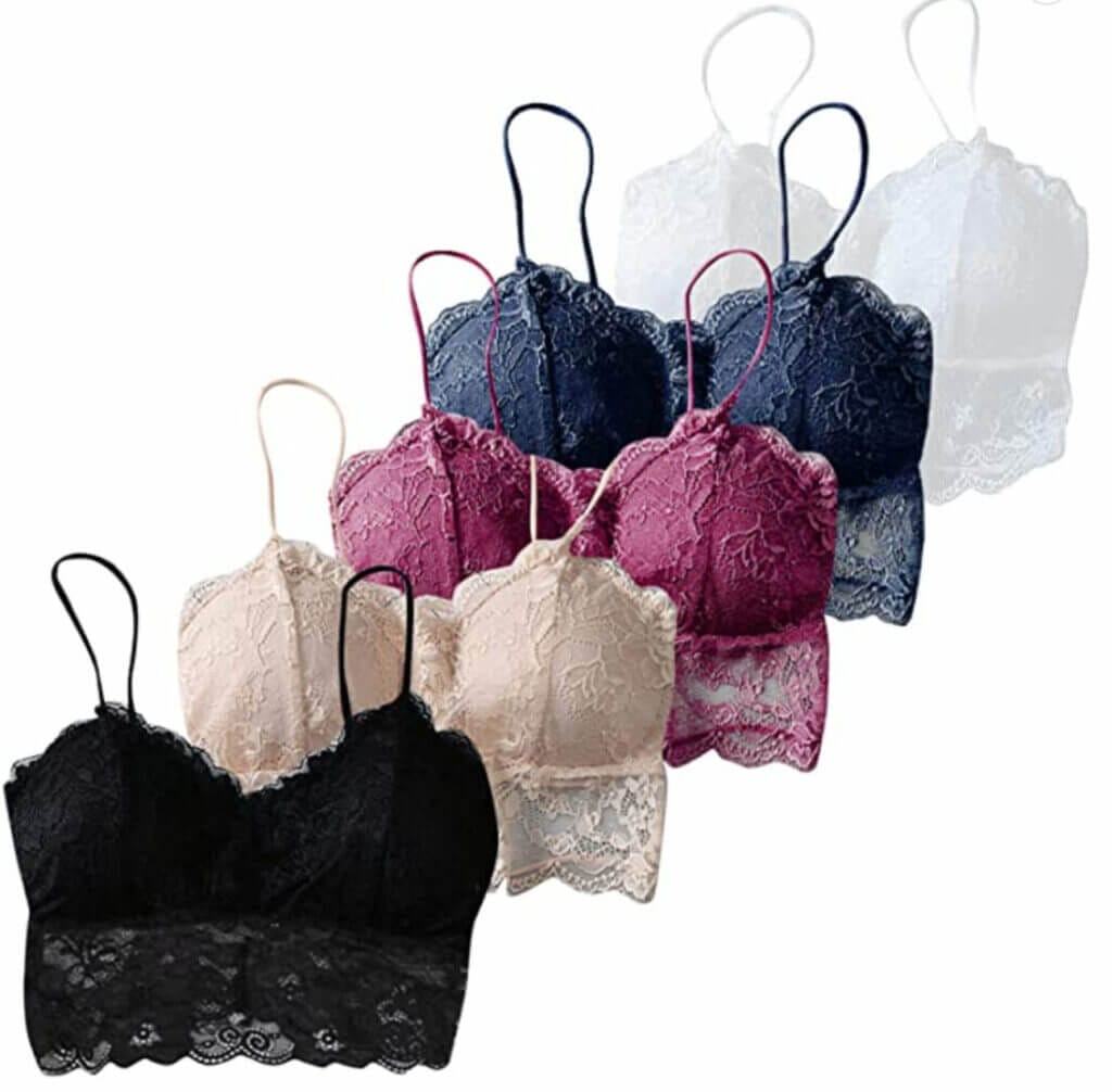 In verschiedenen Farben verfügbar: Damen Spitzen Bralette – 70% Rabatt