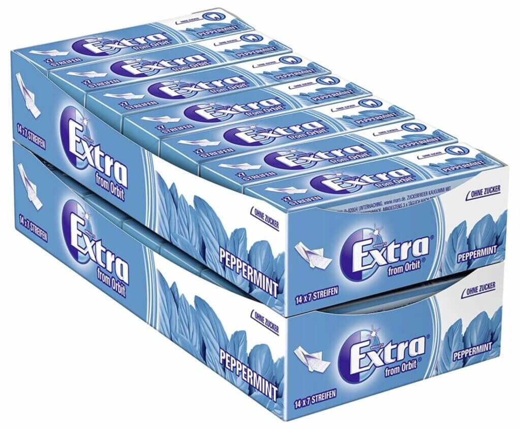 Extra from Orbit Kaugummi| Peppermint | Zuckerfrei | 28 Packungen – 35% Rabatt + 5% Spar-Abo
