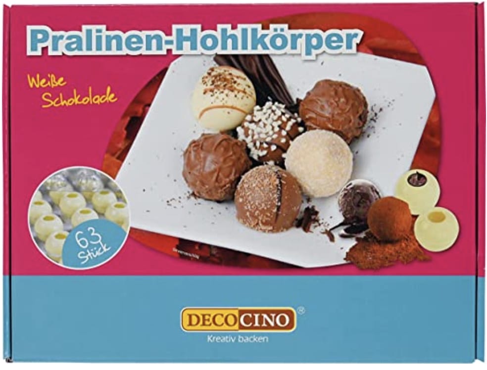 DECOCINO Pralinen-Hohlkörper (63 Stk.) – Weiße Schokolade – 39% Rabatt + 5% Spar-Abo