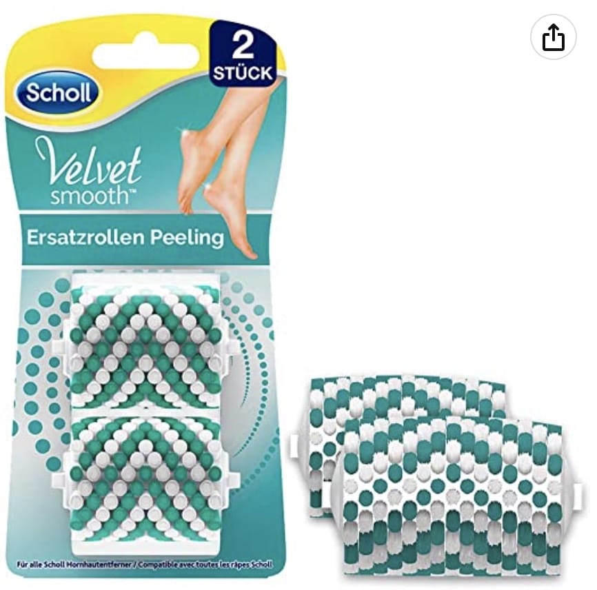 Scholl Velvet Smooth Peelingrolle – Nachfüller für die elektrischen Hornhautentferner von Scholl – 80% Rabatt