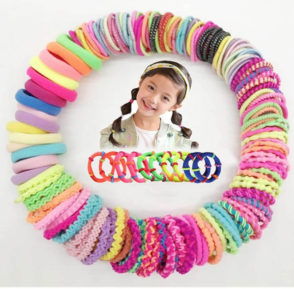 Mit vielen Farben und Varianten: DSQSasahip Haargummi Set (100 Stück) – 70% Rabatt
