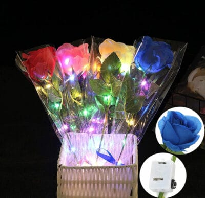 Jetzt verschenken: DSQSasahip Künstliche LED Rose - 70% Rabatt 3 LED