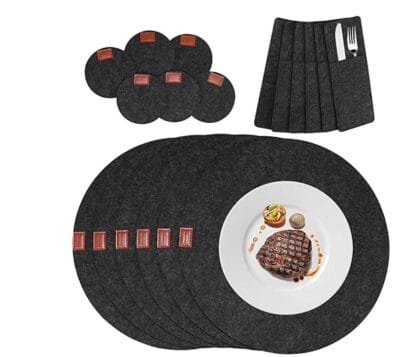 Tischset Rund aus Filz 6er Set