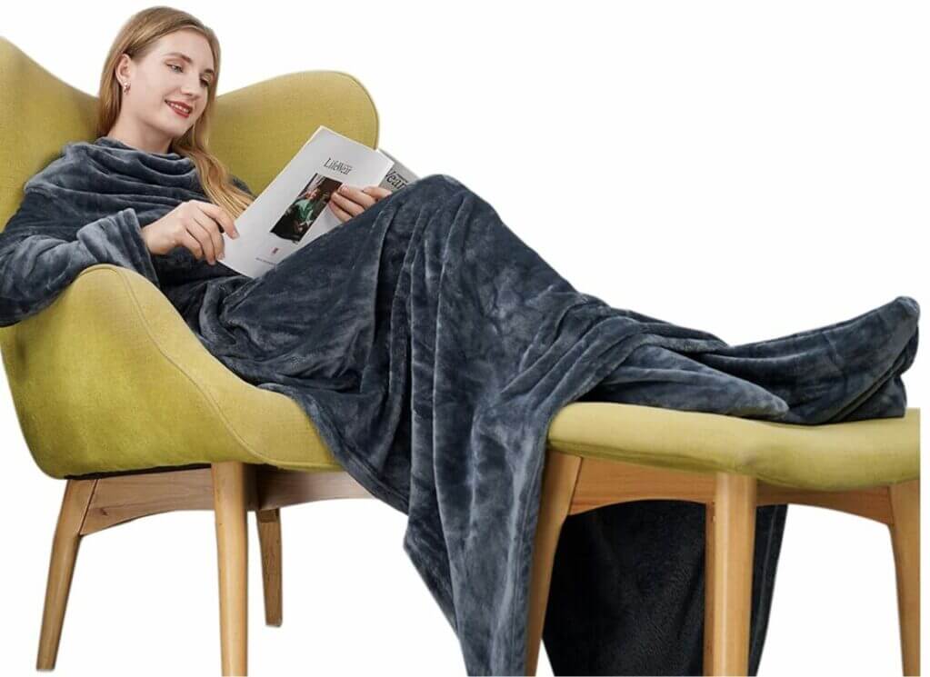 Tragbare Kuscheldecke mit Ärmeln – 40% Rabatt