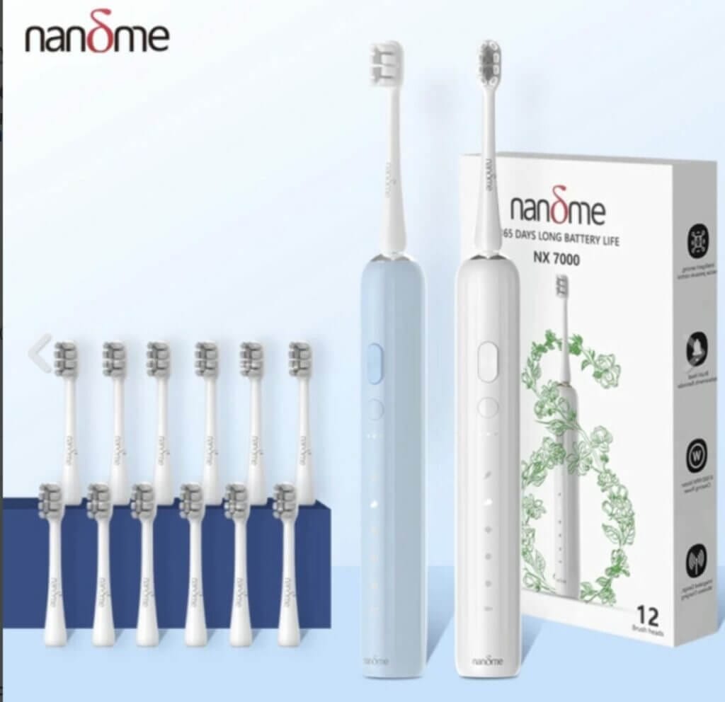 Für gesunde und weiße Zähne: Xiaomi Nandme elektrische Schallzahnbürste mit 12 Ersatzbürsten – 35% Rabatt