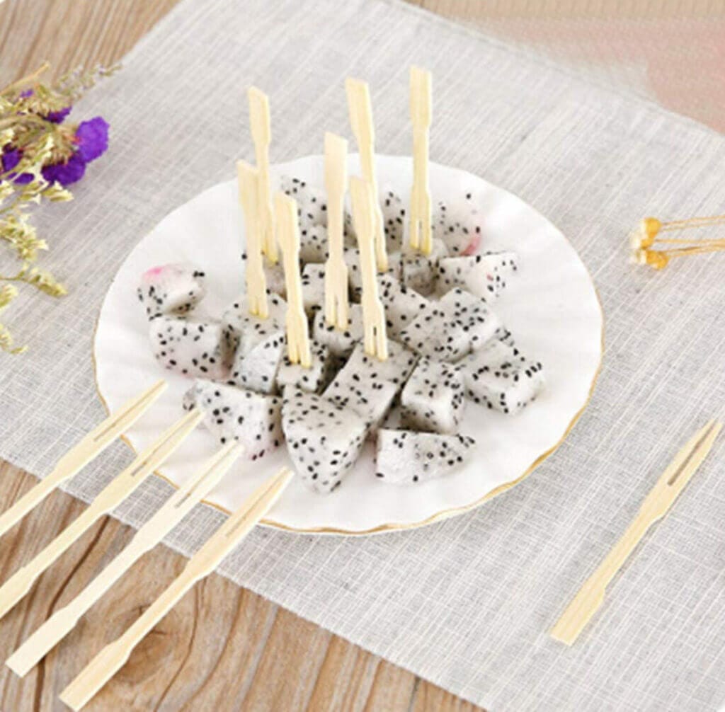 100 Stück Herbst Cocktailspieße | Ahornblatt & Kürbis Design | 12 Cm Bambus Spieße