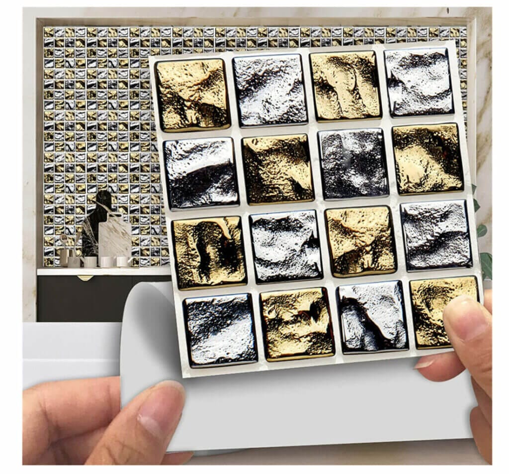 In vielen Farben und Designs: Selbstklebende 3D Fliesenaufkleber (10 Stück) – 70% Rabatt