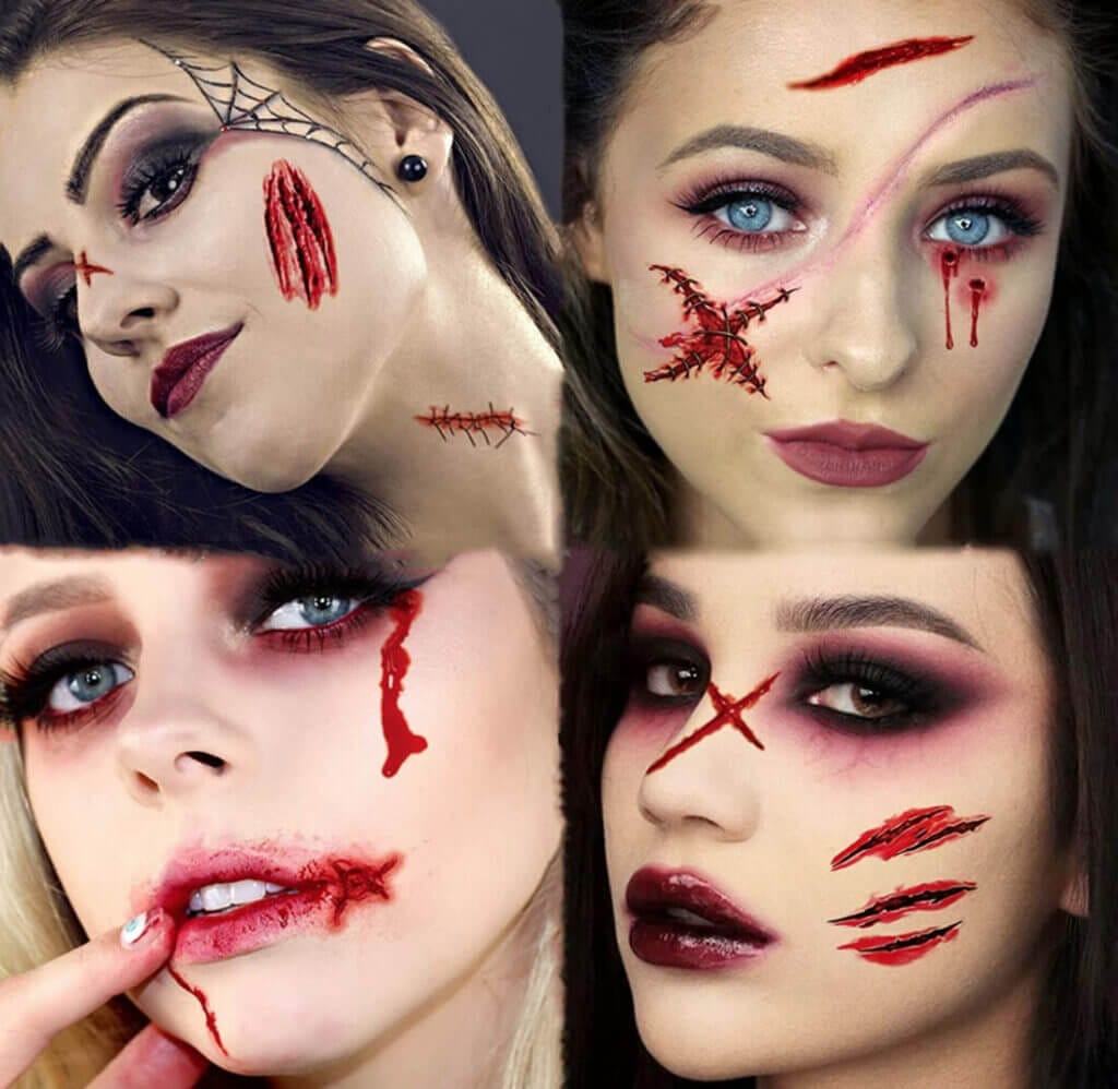 Extra gruselig: Halloween Narben Tattoo Aufkleber – 70% Rabatt