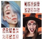 Perfekt für Kostümfeste und Halloween: 10 Blätter mit gruseligen Narben Tattoo Stickern – 70% Rabatt