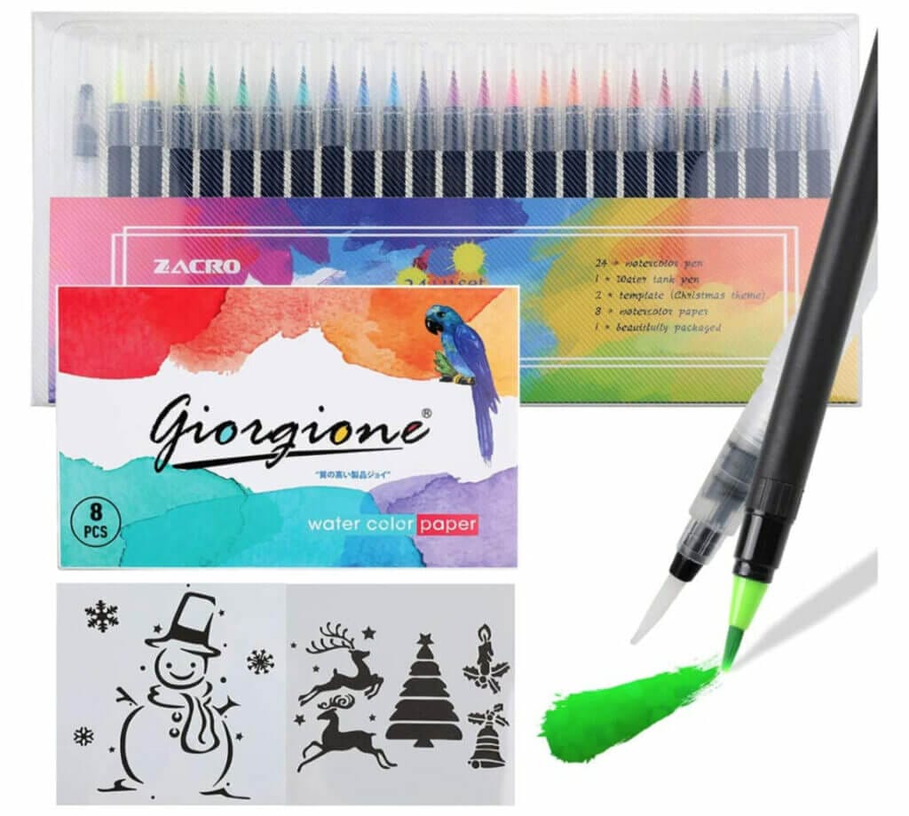 Sei mal wieder kreativ: Zacro Pinselstifte Set mit 24 Aquarell Farben – 50% Rabatt