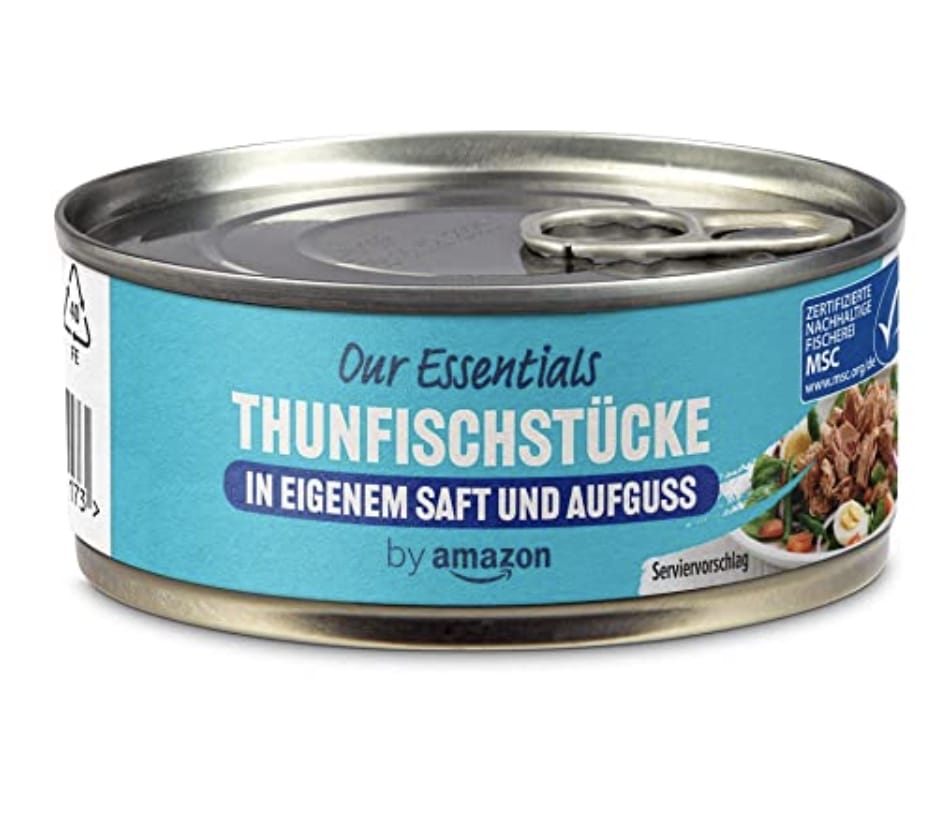 Sparpreis: by Amazon Thunfischstücke in eigenem Saft und Aufguss, 145g – 35% Rabatt