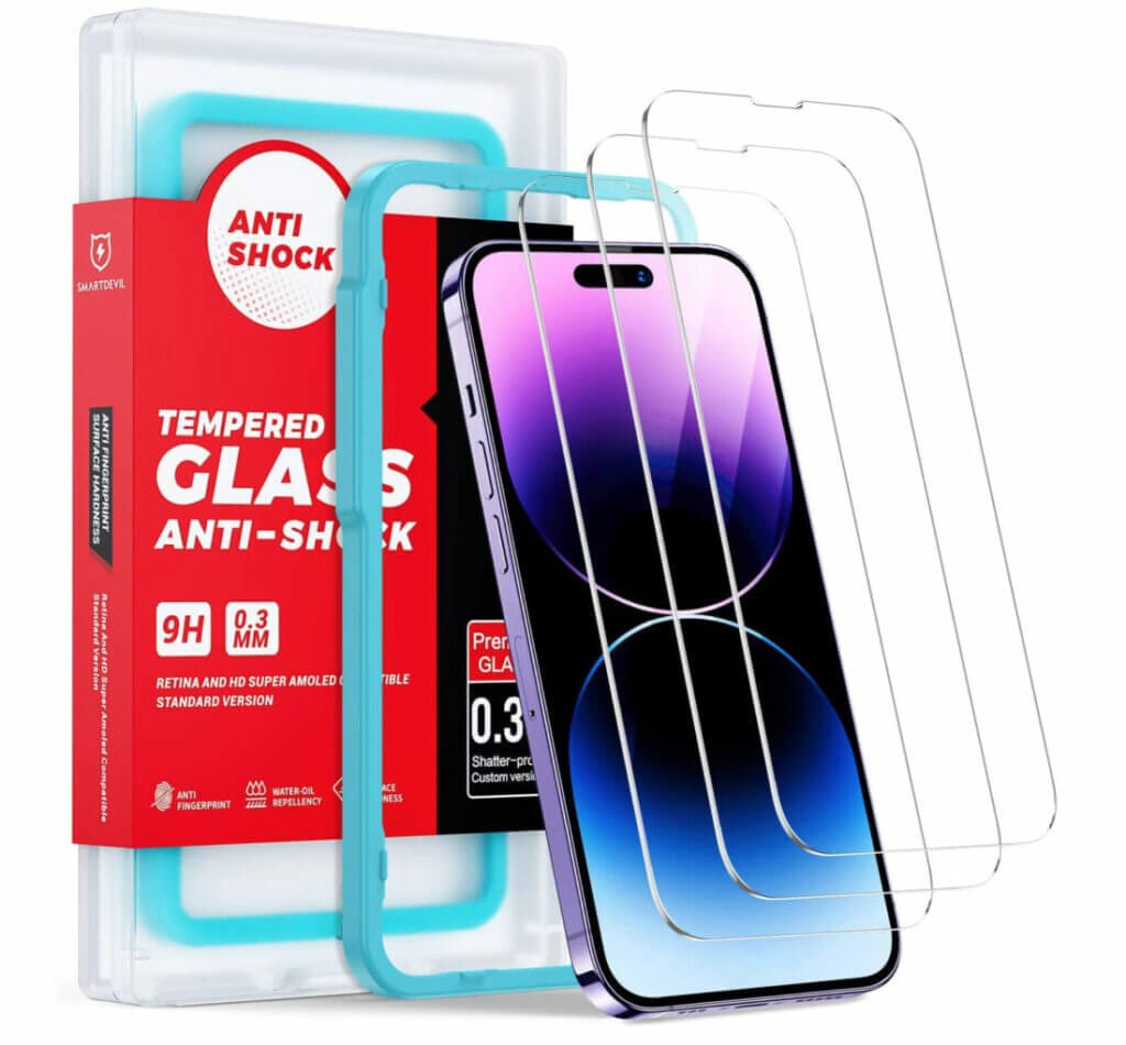 SMARTDEVIL Panzerglas Displayschutzfolien (3 Stück) für das iPhone 14 Pro – 70% Rabatt