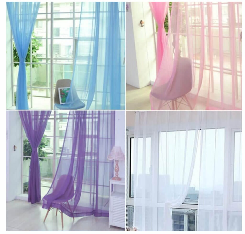 Longra Halbtransparenter Vorhang in bunten Farben – 70% Rabatt