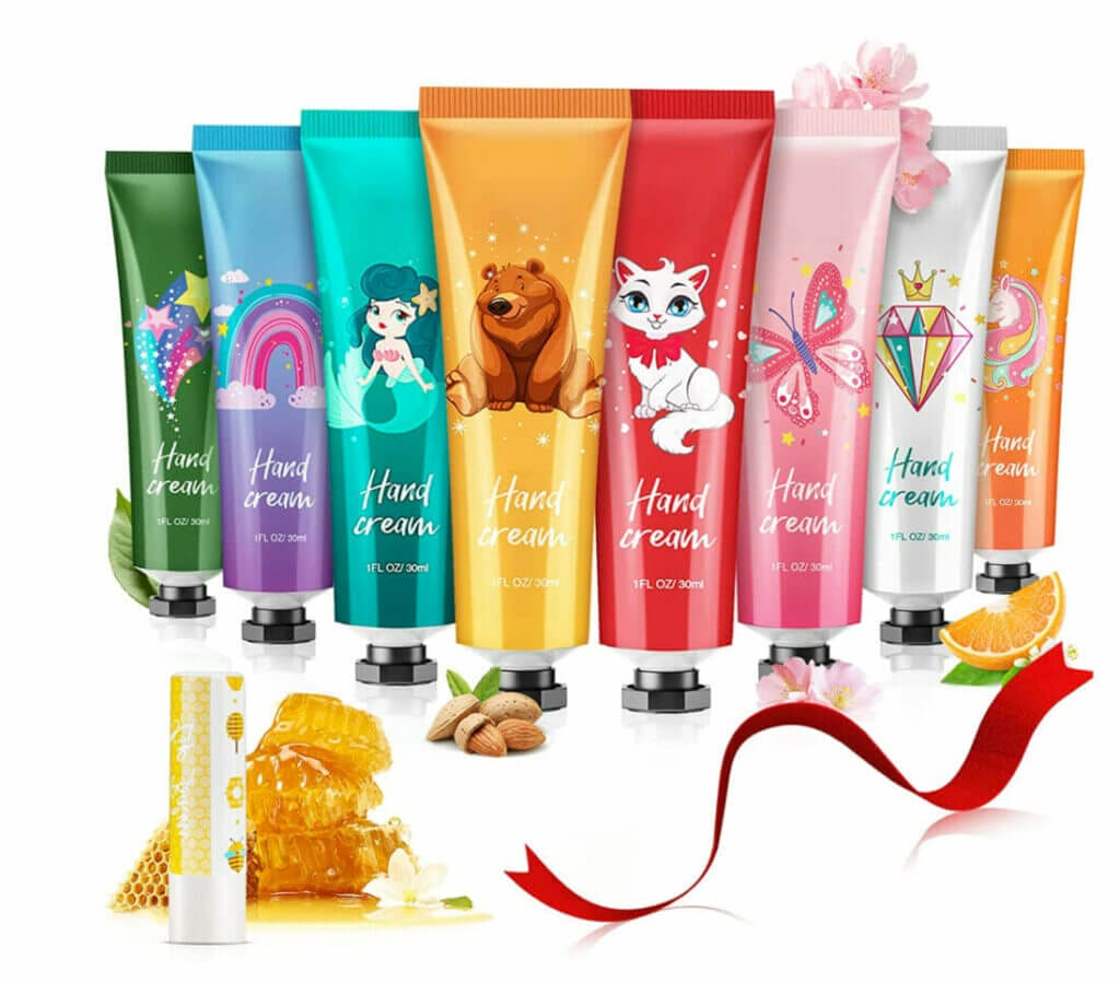 Mini Handcreme Geschenkset (8 Handcremes + 1 Lippenbalsam) – 55% Rabatt