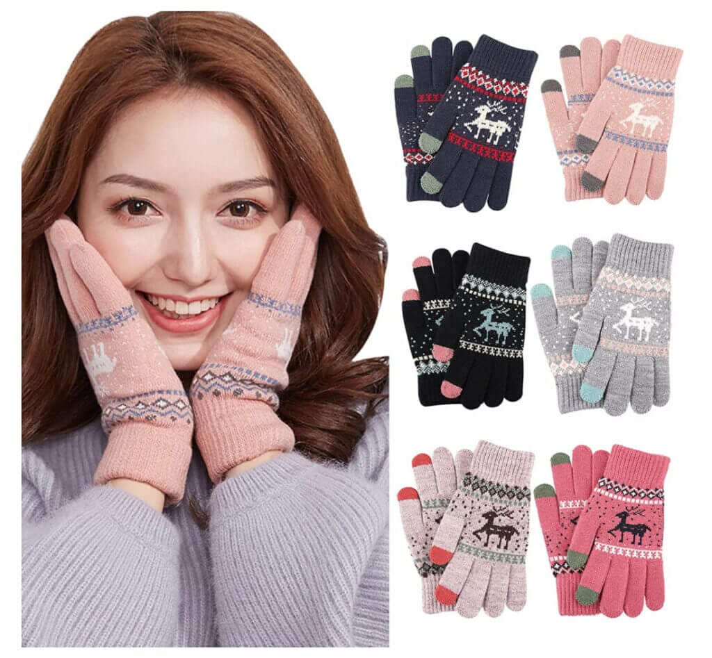 So praktisch: Gestrickte Damen Touchscreen Handschuhe – 70% Rabatt