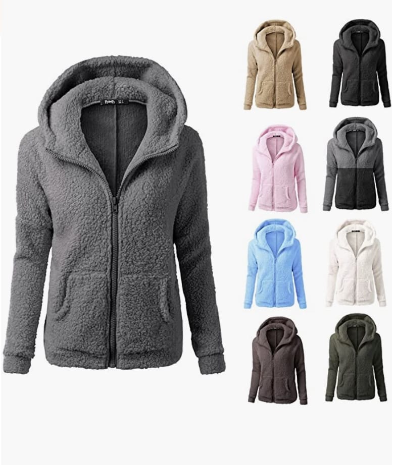 Flauschiger zip Hoodie – 70% Rabatt