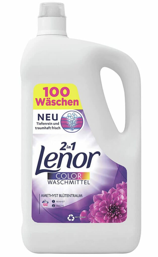 Lenor Color Waschmittel Flüssig in der Sorte Amethyst Blütentraum (5,5L)- 20% Rabatt + 10% Spar-Abo