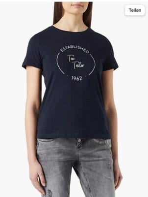 TOM TAILOR Damen Basic T-Shirt - 69% Rabatt 3 TOM TAILOR Damen Basic T Shirt mit Print