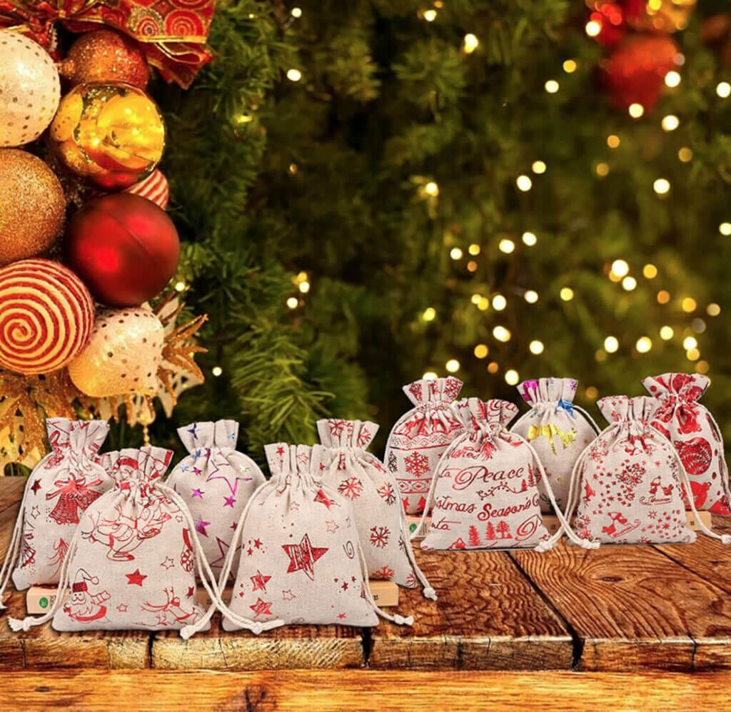 Longra Adventskalender Stoffbeutel zum Befüllen – 70% Rabatt