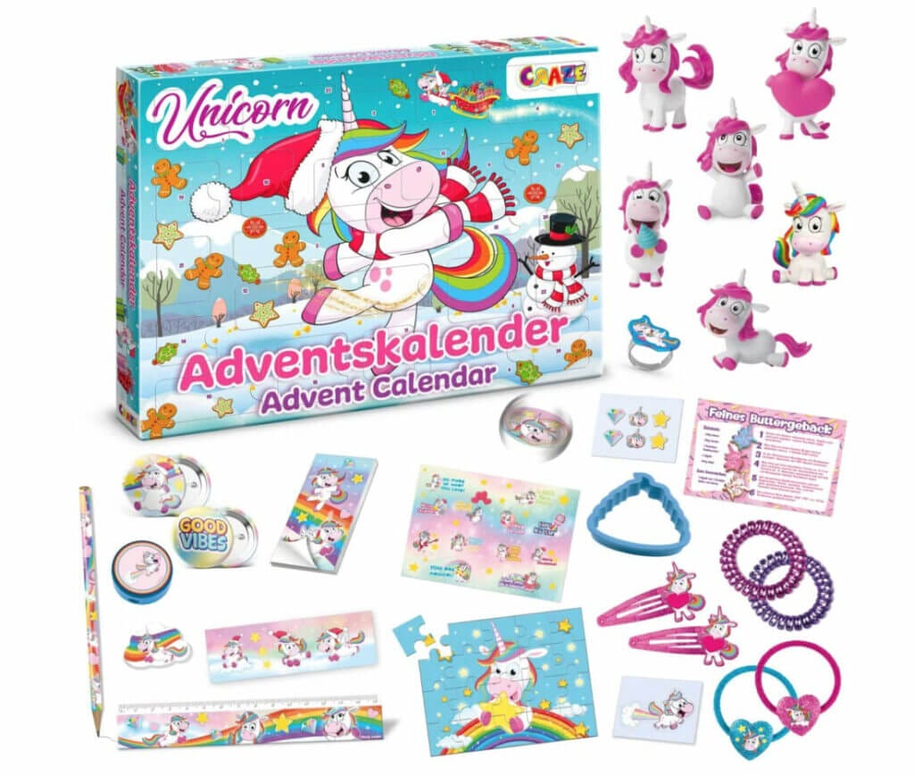 CRAZE UNICORN Einhorn Adventskalender 2022 für Kinder – 27% Rabatt