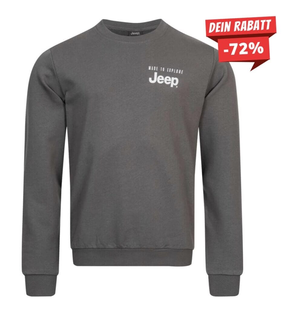 Jeep® Herren Sweatshirt in vielen verschiedenen Farben – 72% Rabatt
