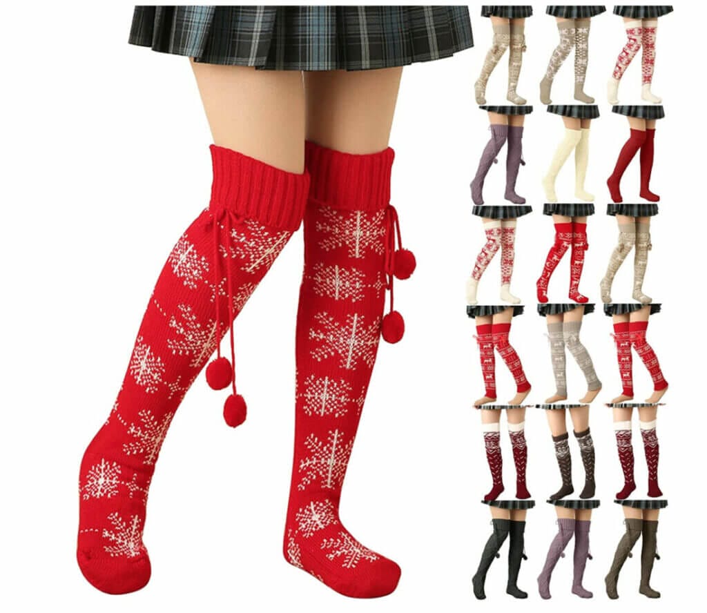 In vielen Farben erhältlich: Weihnachtliche Kuschelsocken für Damen – 50% Rabatt