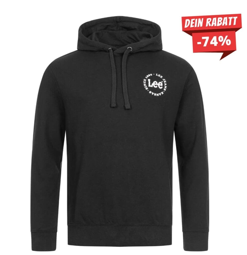 Lee Basic Herren Hoody L81 in schwarz oder grau – 74% Rabatt