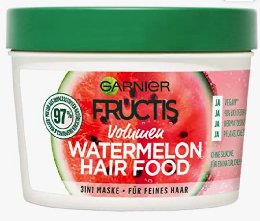 Garnier Haarmaske, Watermelon, Hairfood feuchtigkeitsspendende 3in1 Maske – 22% Rabatt