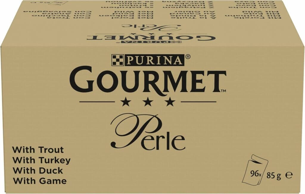 96 Stück PURINA GOURMET Perle Erlesene Streifen in Gelee Portionsbeutel – 45% Rabatt