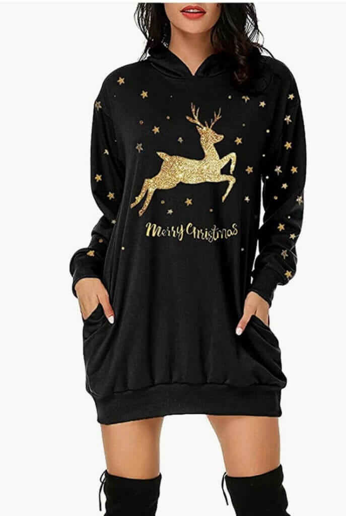 Ansenesna Damen Weihnachts-Pulloverkleid – 50% Rabatt