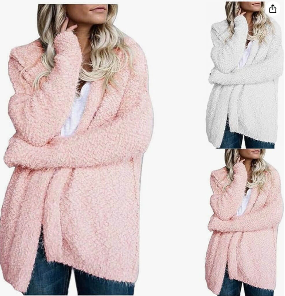 Flauschige Damen Strickjacke – 50% Rabatt
