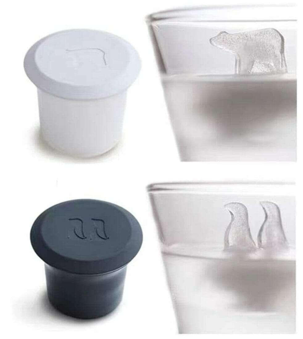 2 Stück Eiswürfelformen Aus Silikon - Runde Formen Für 60 Eiswürfel In Blau & Rosa