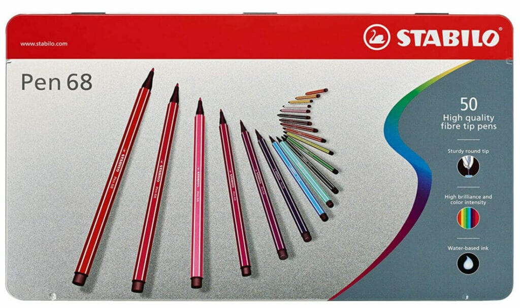 Mit 46 Farben: STABILO Pen 68 Premium-Filzstift Set im Metalletui – 42% Rabatt