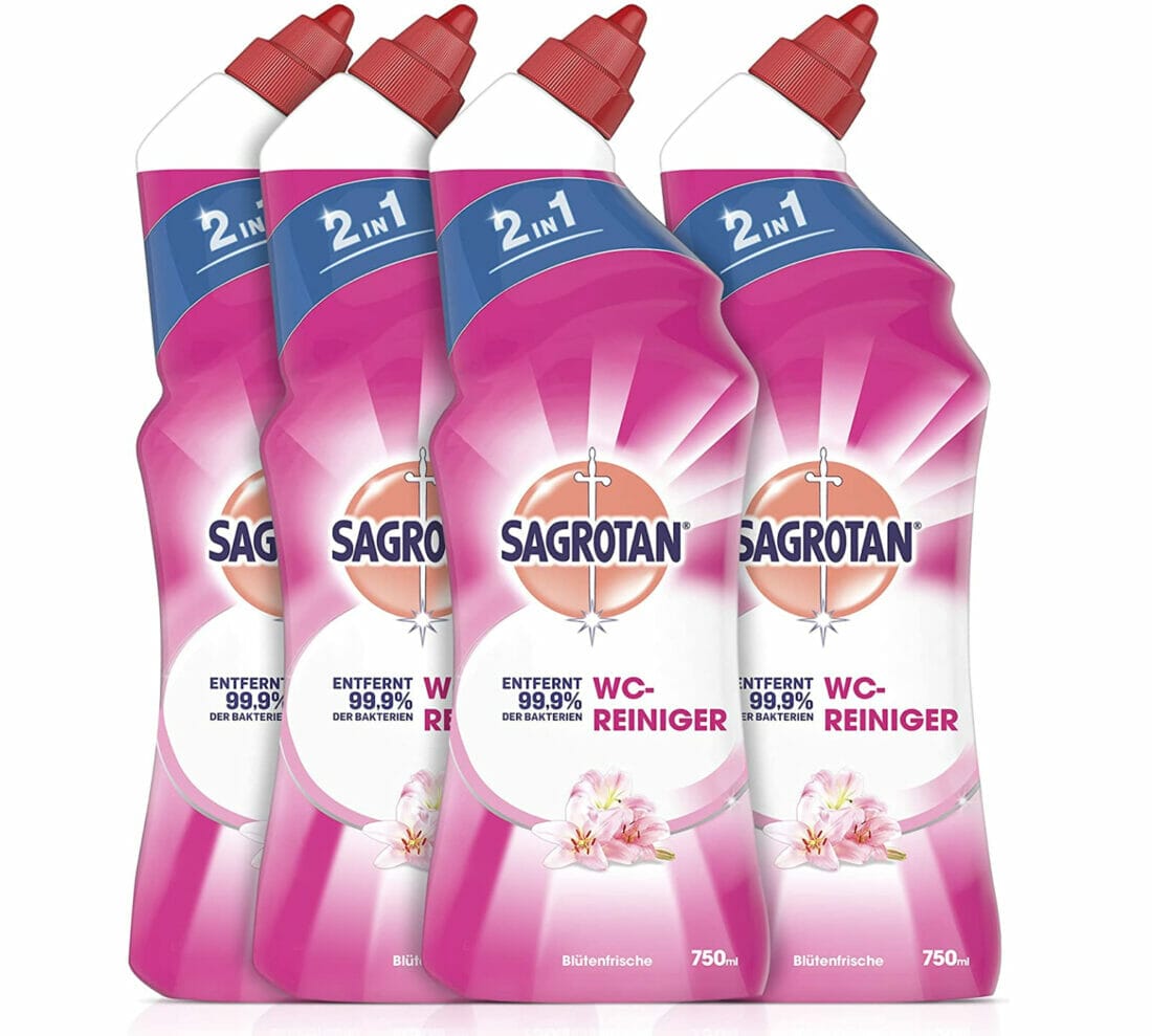 Sagrotan WC-Reiniger Blütenfrische im 4er-Pack – 21% Rabatt + 10% Spar-Abo+ 10% Coupon