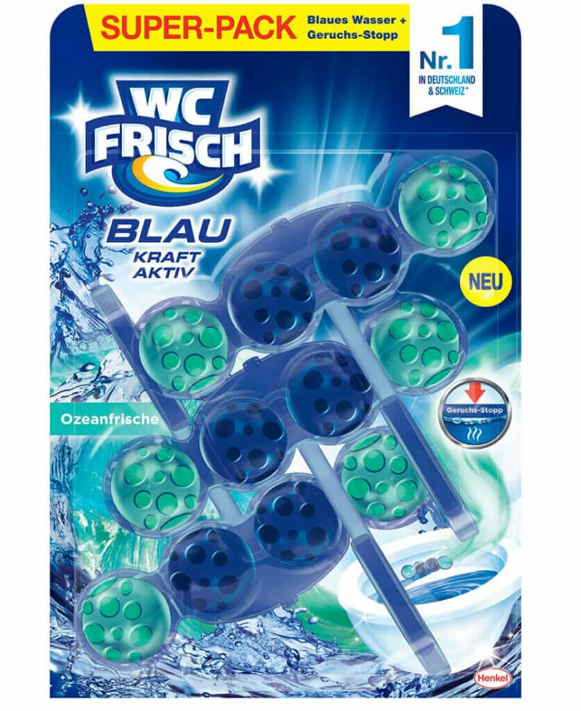 WC FRISCH Kraft Aktiv Blauspüler Ozeanfrische (3er-Pack) – 28% Rabatt