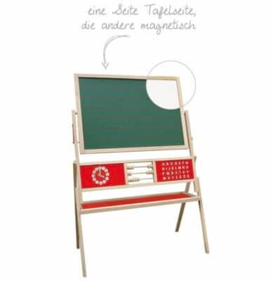 "Roba Standtafel für Kinder: drehbar, magnetisch, mit Uhr und ABC, aus Holz, fördert Lernen und Kreativität."