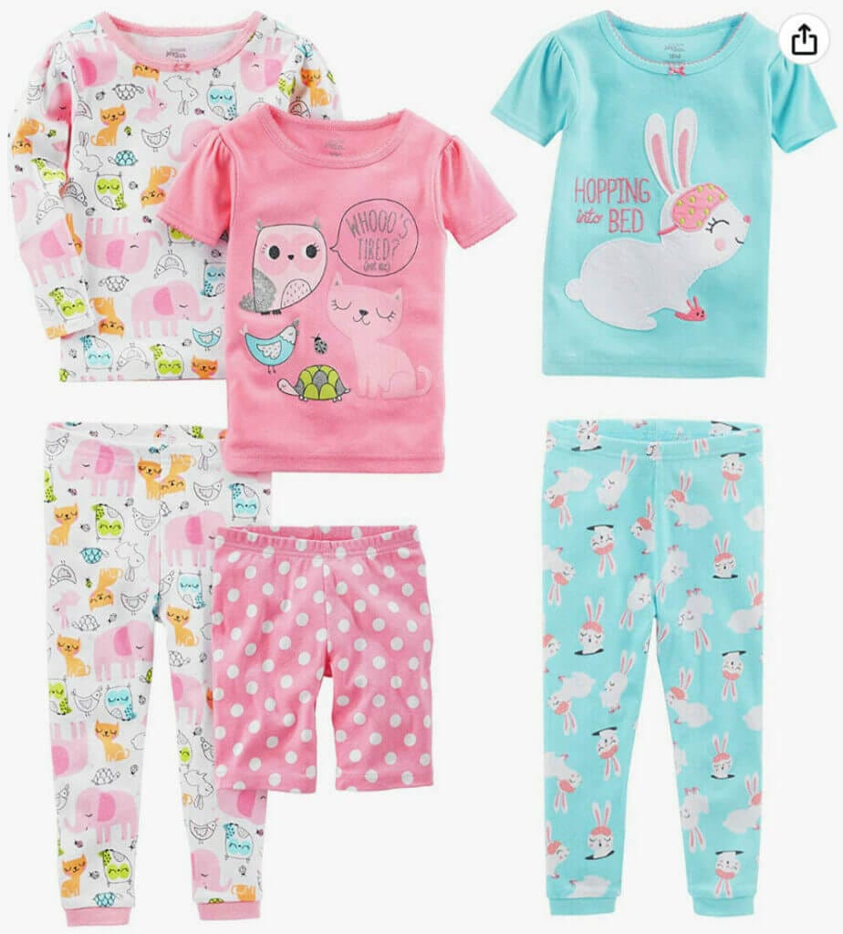 Simple Joys by Carter’s Baby und Mädchen 6-teiliges Schlafanzug-Set – 50% Rabatt